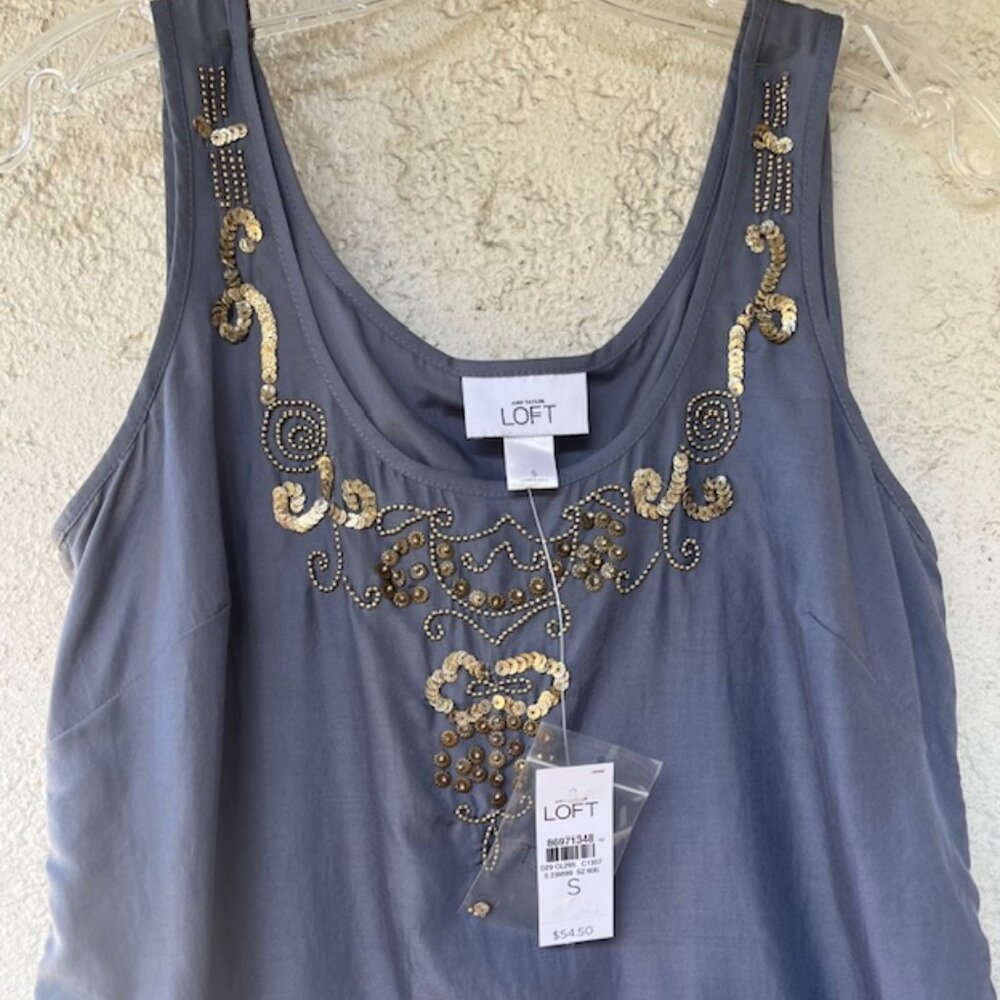 Cotton/Silk Beaded Tank Blouse – new with tags - Picture 3 of 7